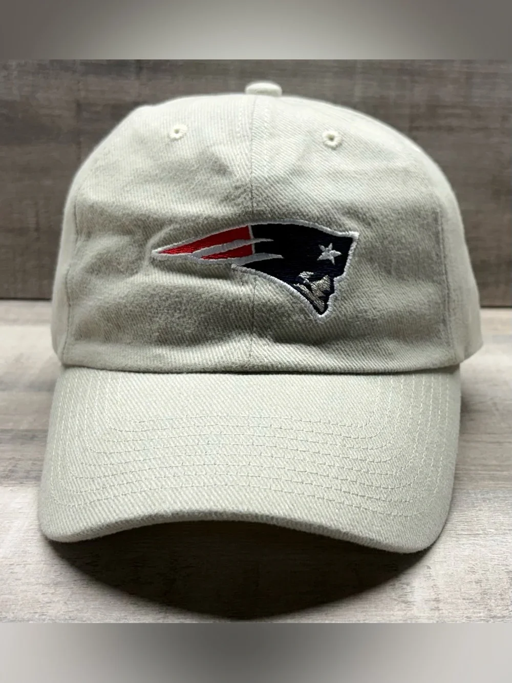 NFL Beige Dad Hat with New England Patriots Logo